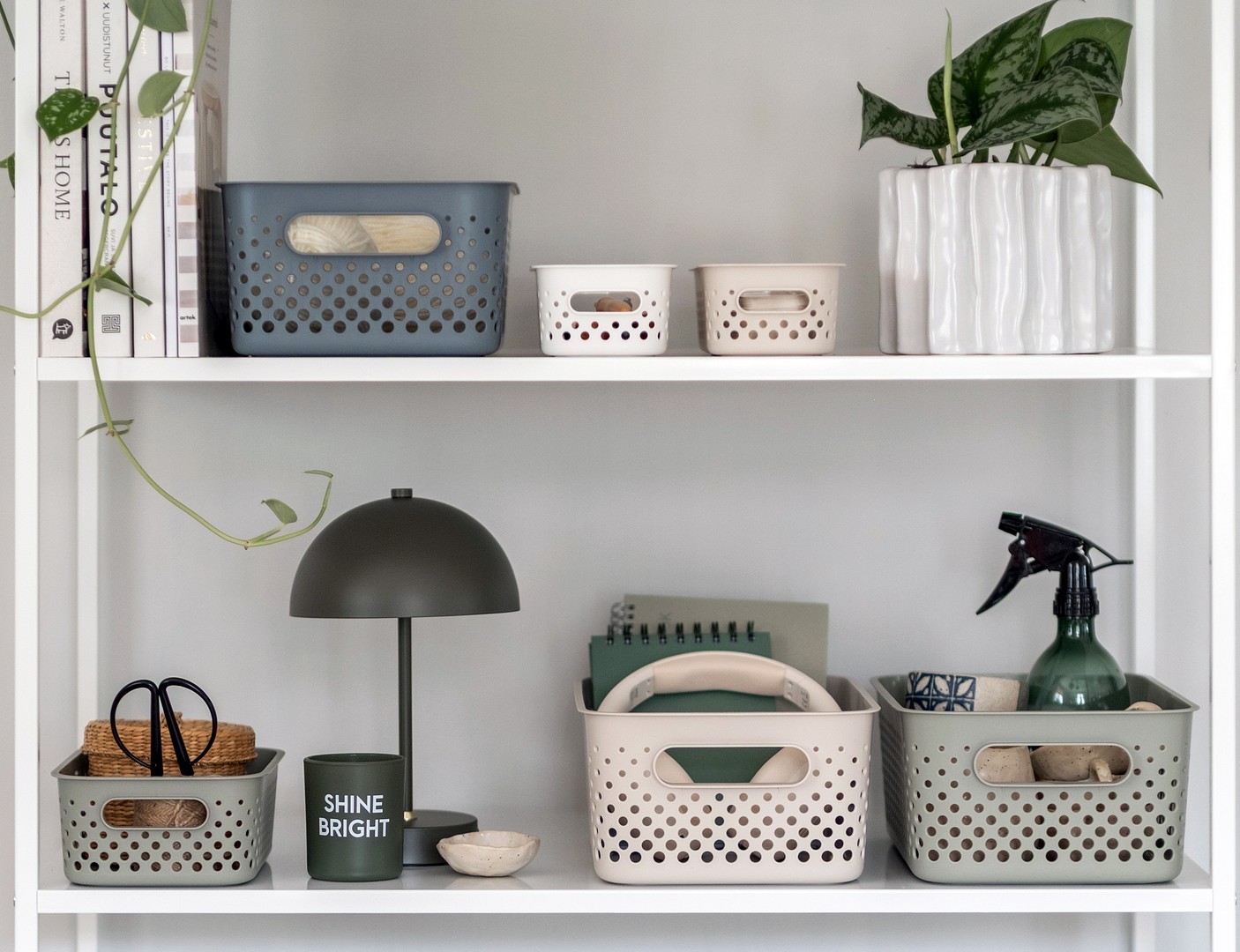 SmartStore Essence Baskets on a shelf